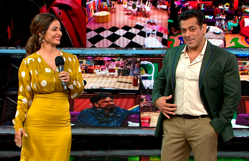 Bigg Boss 13 Weekend Ka Vaar Episode LIVE: बिग बॉस की पूर्व कंटेस्टेंट हिना खान के साथ सलमान खान।