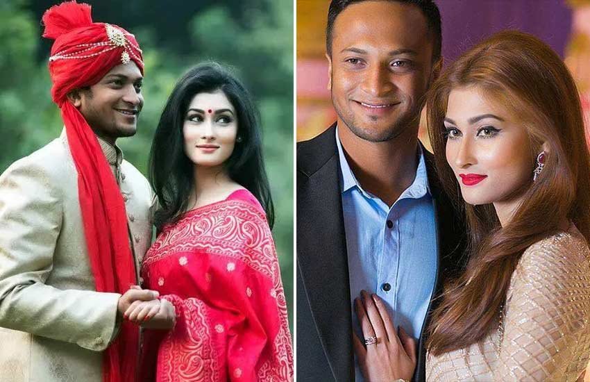 अपनी वाइफ के साथ क्रिकेटर शाकिब अल हसन। (फोटो सोर्स- फेसबुक)