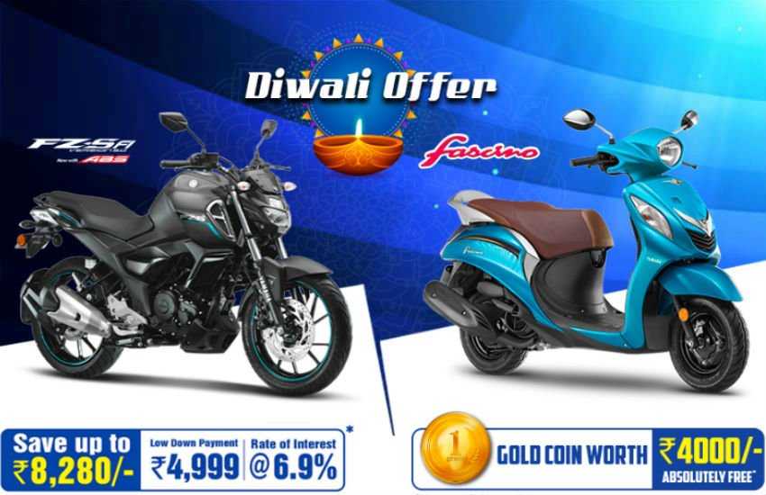 Yamaha Festive Offer,Yamaha FZ-S Fi Bike discount, Yamaha FZ-S Fi Bike price, Yamaha FZ-S Fi Bike features, yamaha Fascino Scooter discount offer, yamaha Fascino Scooter price, yamaha Fascino Scooter mileage, discount offer on scooter this month