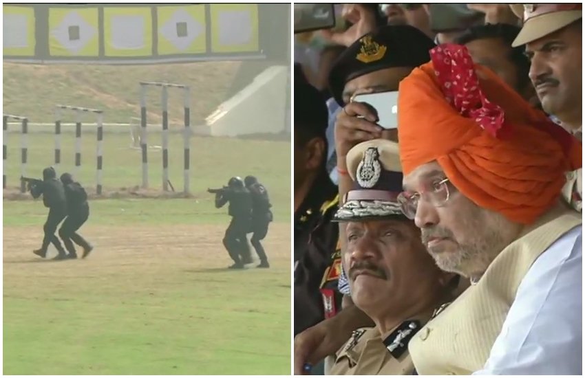 एनएसजी के स्थापना दिवस पर पहुंचे गृहमंत्री अमित शाह। 
