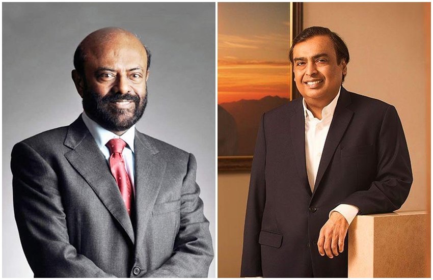 एचसीएल टेक्नॉलोजीज के अध्यक्ष शिव नाडार और रिलायंस इंडस्ट्रीज के अध्यक्ष मुकेश अंबानी। 