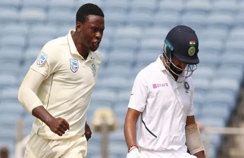 IND vs RSA: चेतेश्वर पुजारा को आउट करने के बाद कैगिसो रबाडा ने उनकी स्लेजिंग की। (PTI Photo)