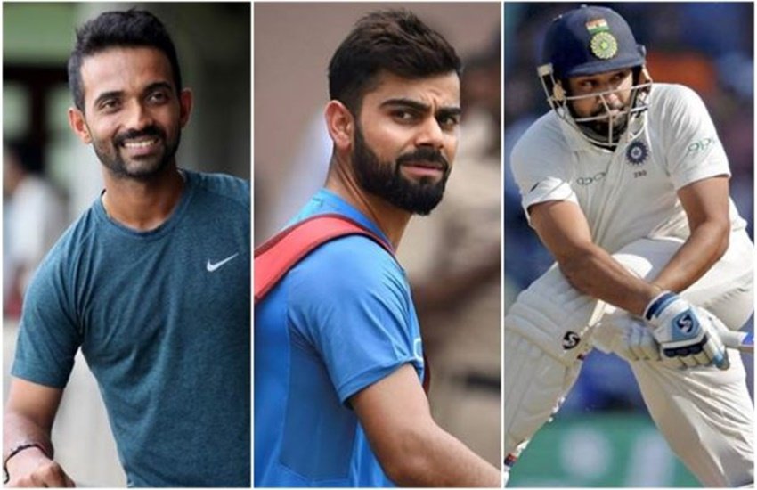अजिंक्य रहाणे, विराट कोहली और रोहित शर्मा।