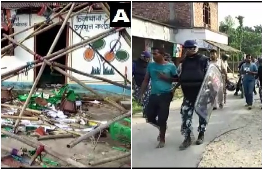 पश्चिम बंगाल में भिड़े TMC और BJP वर्कर 
फोटो सोर्स- एएनआई 

