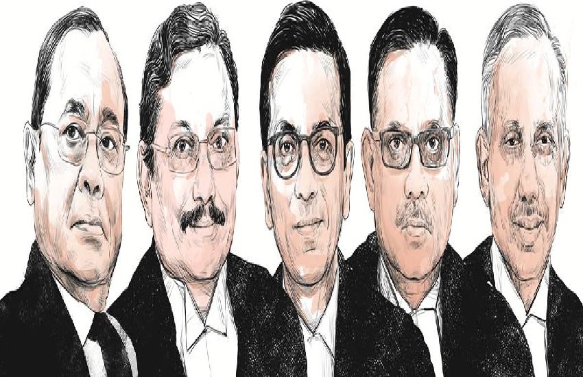 अयोध्या मामले पर फैसला सुनाने वाले पांच जज, फोटो सोर्स- इंडियन एक्सप्रेस