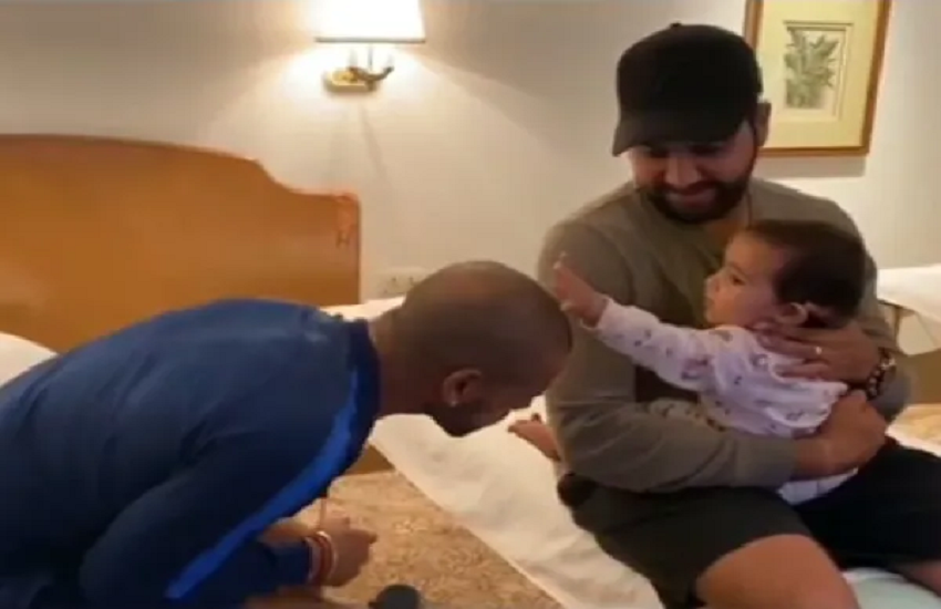 समायरा के साथ शिखर धवन ने की मस्ती (फोटो सोर्स- twitter)