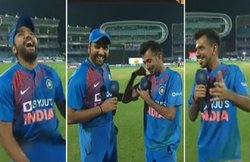 IND vs BAN, Video: चहल टीवी पर रोहित शर्मा ने दिए छक्के मारने के टिप्स, युजी की बॉडी पर लिए मजे