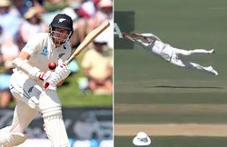 VIDEO: मैदान पर सुपरमैन बने मिचेल सैंटनर, हवा में उड़कर एक हाथ से लपका बेहतरीन कैच