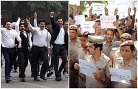 Delhi Police vs lawyers, Delhi police, delhi lawyers, Bar council of india, delhi courts, police protest, tis hazari court, saket court, rohini court, cop vs lawyers, police lawyer clashes, BCI, Delhi police comissioner, amulya pattnaik, india news, Hindi news, news in Hindi, latest news, today news in Hindi