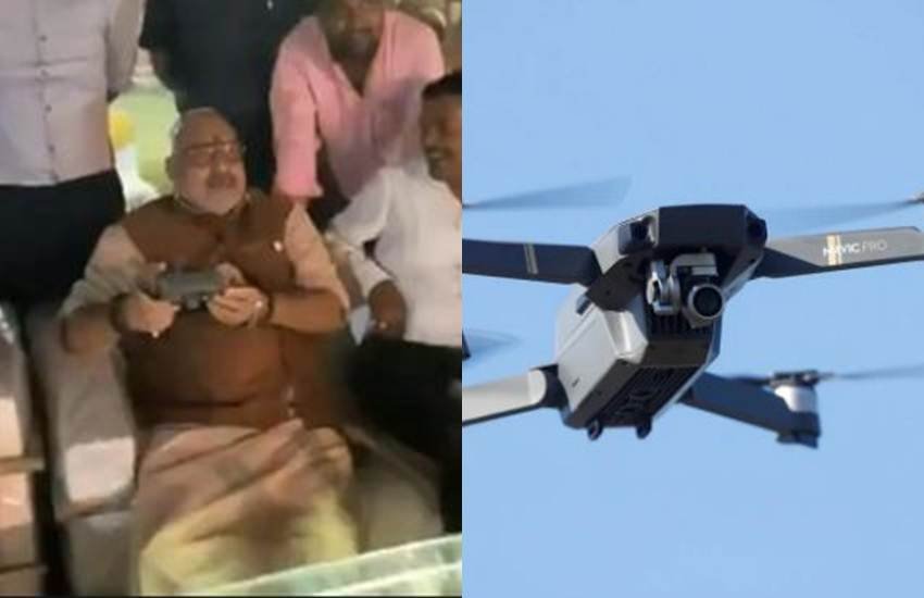 Union Minister, Giriraj Singh, flies drone, people say, Sir drop bomb on Pakistan