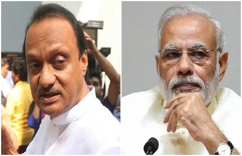 NCP नेता अजित पवार, पीएम मोदी, फोटो सोर्स- इंडियन एक्सप्रेस
