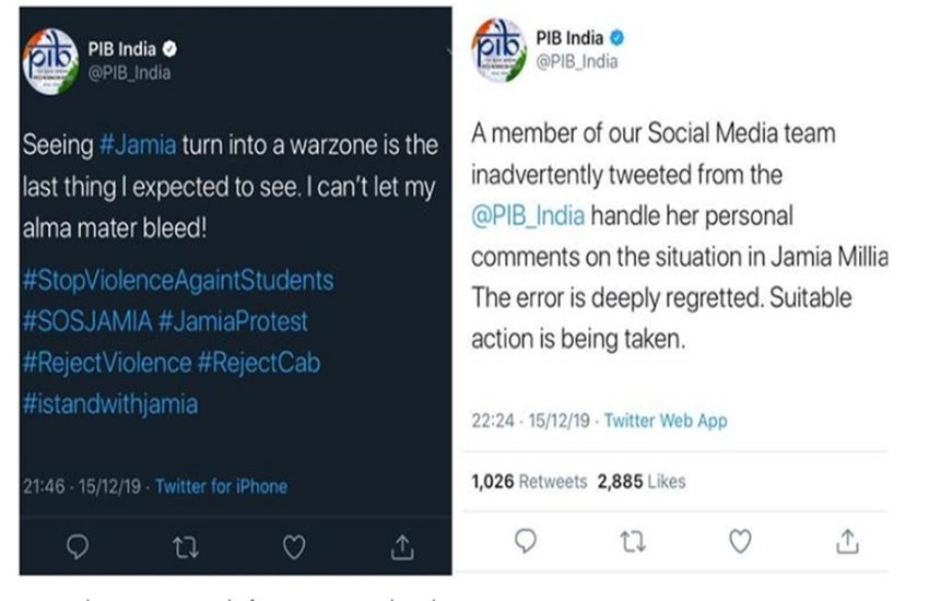 PIB, TWEET, JAMIA UNIVERSITY