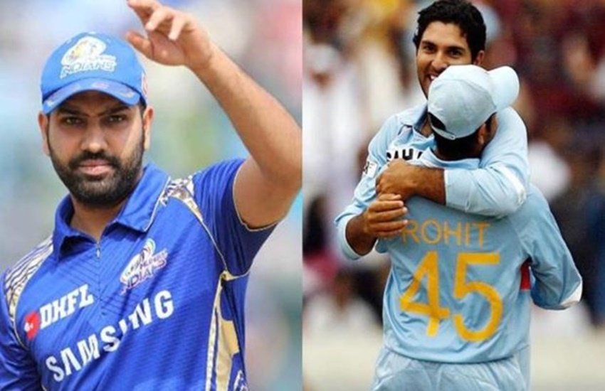रोहित शर्मा और युवराज सिंह।
