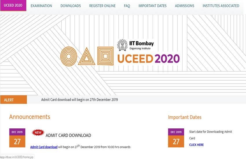 UCEED Admit Card 2020, UCEED Exam Admit Card 2020, UCEED Exam Hall Ticket 2020, UCEED Call Letter 2020