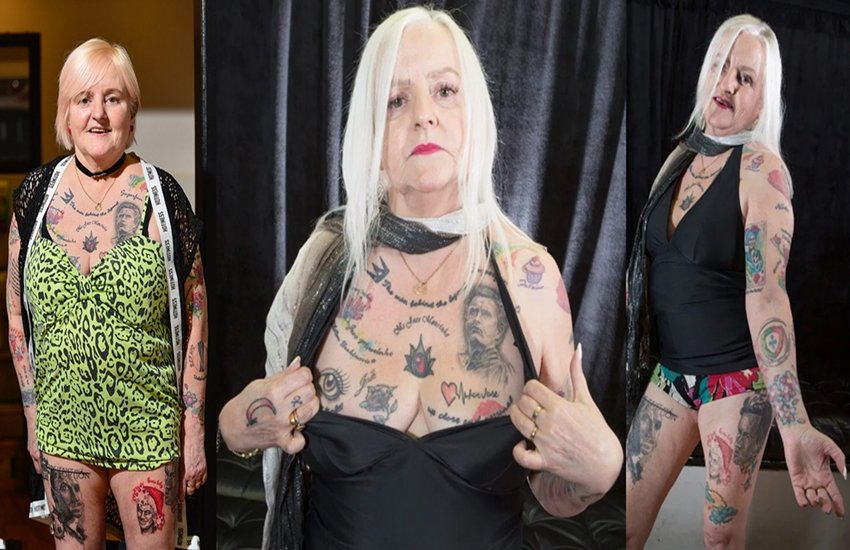 शरीर पर बने जोस मोरिन्हो के Tattoos को दिखातीं विवियन बॉयकॉट।