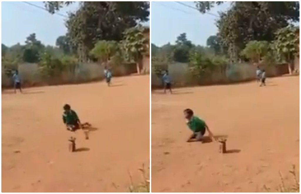 दिव्यांग बच्चे के घिसटते हुए रन लेने वाले इस वीडियो को एक लाख से ज्यादा लाइक मिल चुके हैं, जबकि 2200 से ज्यादा लोग उसकी तारीफ कर रहे हैं। (सोर्स- स्क्रीनशॉट)