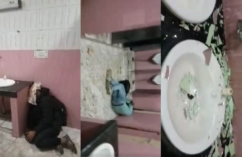 पुलिस ने छात्रों पर लाठीचार्ज किया और आंसू गैस के गोले छोड़े। (video screengrab)