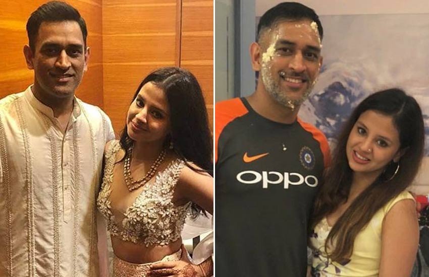 वाइफ साक्षी के साथ महेंद्र सिंह धोनी।