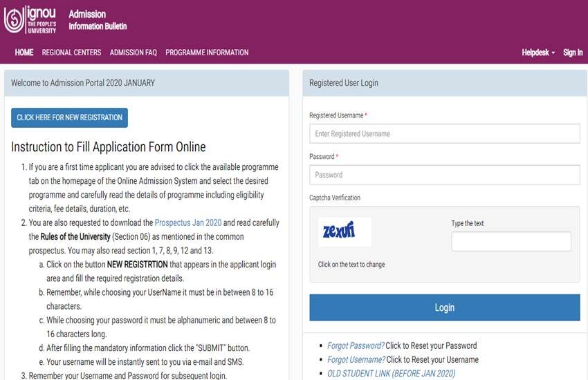 IGNOU, IGNOU admissions, IGNOU admissions for January session 2020, ignouadmission.samarth.edu.in, IGNOU admissions 2020, IGNOU January session admissions, IGNOU january admissions 2020, IGNOU new session admissions