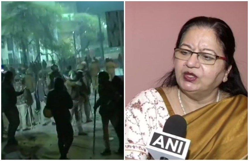 वीसी ने बताया कि पुलिस ने यूनिवर्सिटी में दाखिल होने से पहले अनुमति नहीं ली थी। फोटो सोर्स - ANI