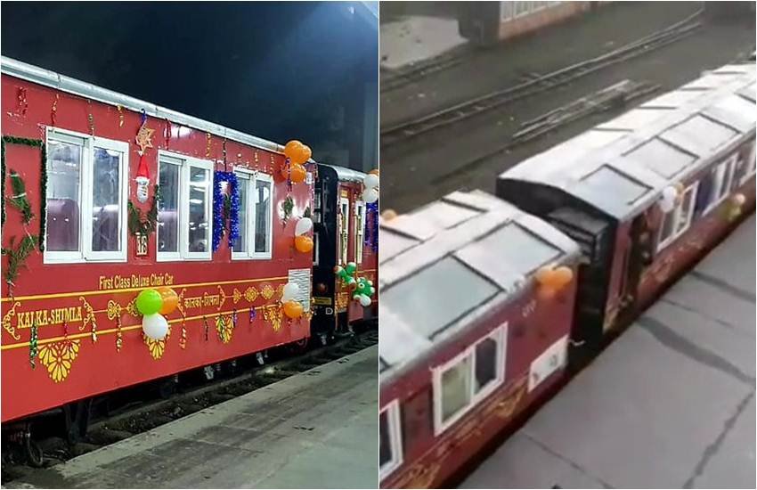 Indian Railway ने लॉन्च किया ग्लास रूफ टॉप, विस्टाडोम कोच वाला Himdarshan एक्सप्रेस, ट्रेन में बैठे-बैठे सैलानी देख सकेंगे कालका-शिमला के बीच वादियों का नजारा Indian Railway ने लॉन्च किया ग्लास रूफ टॉप, विस्टाडोम कोच वाला Himdarshan एक्सप्रेस, ट्रेन में बैठे-बैठे सैलानी देख सकेंगे कालका-शिमला के बीच वादियों का नजारा