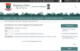 Meghalaya Police Recruitment 2019, Meghalaya Police Recruitment 2019-2020, Meghalaya Police bharti 2019, megpolice.gov.in., Sub Inspector, Constable, meghalaya, Sarkari Naukri 2019, Sarkari Result 2019, govt jobs