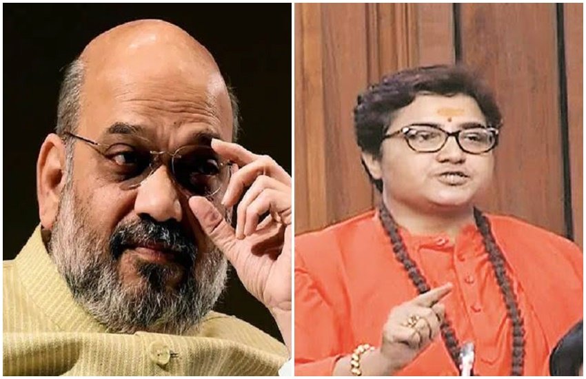 गृहमंत्री अमित शाह, भाजपा सांसद प्रज्ञा सिंह ठाकुर, फोटो सोर्स- इंडियन एक्सप्रेस