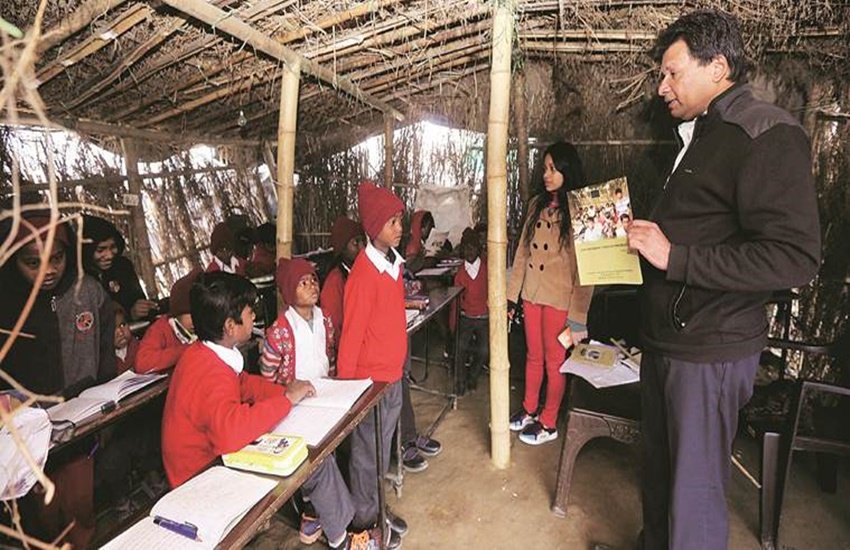 हरि ओम जिंदल 3 स्कूल भी चलाते हैं। (Express photo by Gurmeet Singh)