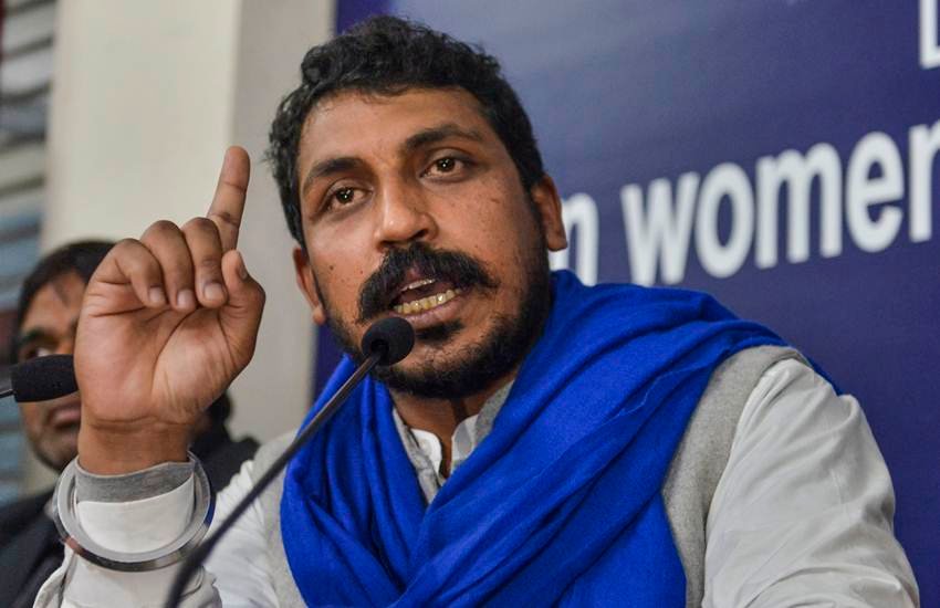 भीम आर्मी के प्रमुख चंद्रशेखर आजाद। (फाइल फोटोः पीटीआई)