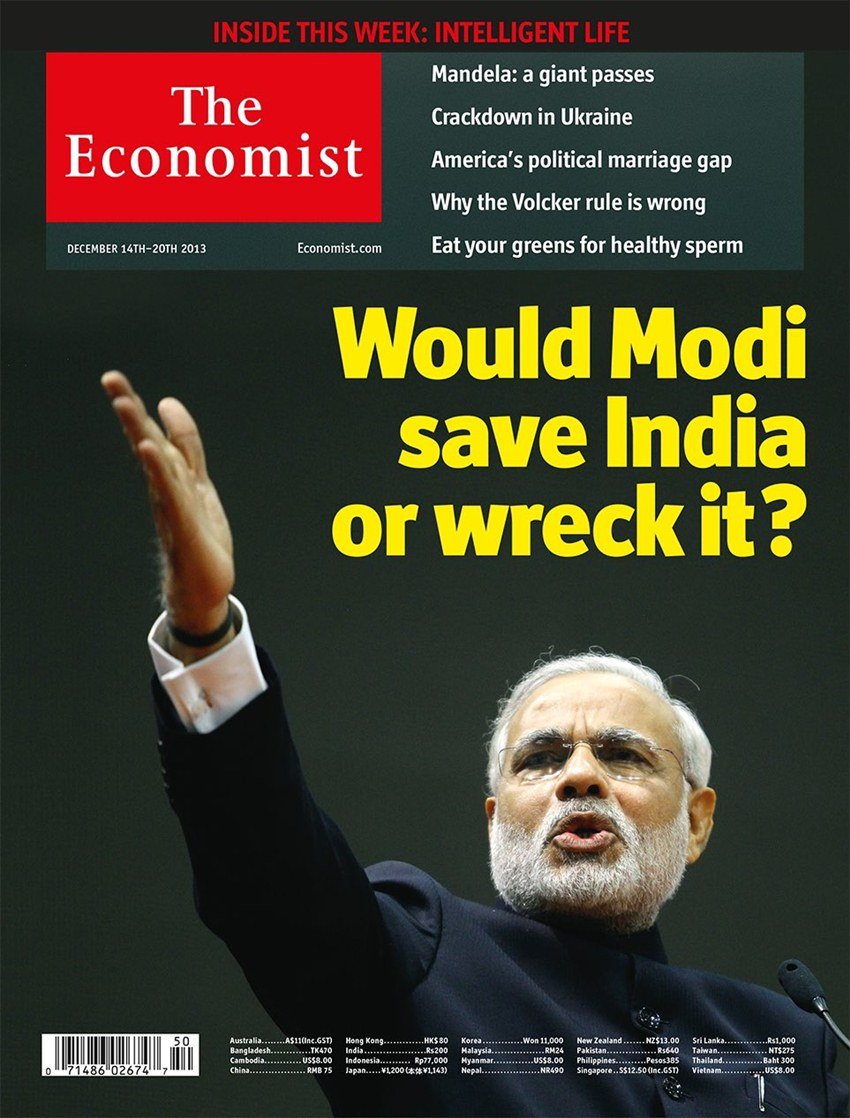 कुछ लोग The Economist का वो अंक भी शेयर कर रहे हैं जिसमें मैजगीन ने सवाल उठाया था कि किया नरेंद्र मोदी भारत को बचाएंगे या फिर उसकी लुटिया डुबा देंगे।