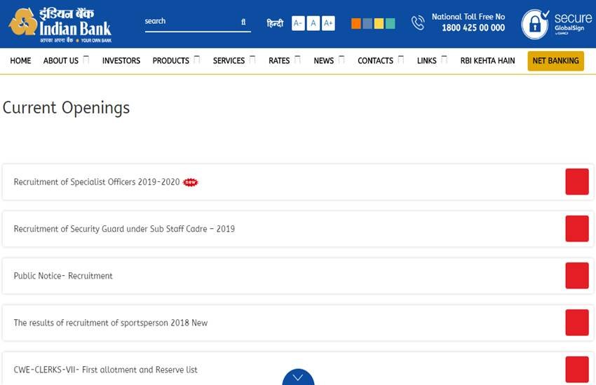 indianbank.net.in, Indian Bank SO recruitment, Indian Bank SO recruitment 2020, Indian Bank SO vacancies Indian Bank SO recruitment 2020
