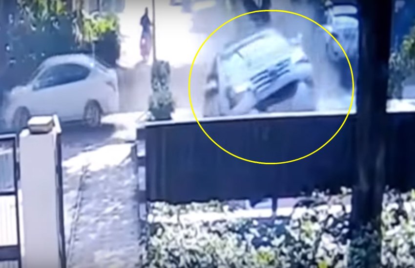 Flying Toyota Fortuner crash, Flying Toyota Fortuner crash Video, Toyota Fortuner Chandigarh Accident, Toyota Fortuner Accident CCTV Footage, Toyota Fortuner Accident video