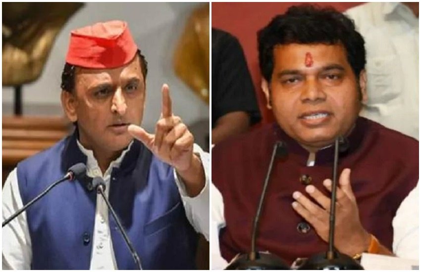 सपा अध्यक्ष अखिलेश यादव,यूपी सरकार में मंत्री श्रीकांत शर्मा, फोटो सोर्स - इंडियन एक्सप्रेस