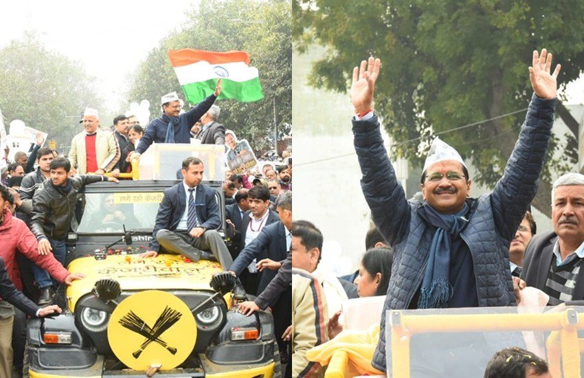 दिल्ली प्रदेश के विधानसभा चुनाव के लिए 8 फरवरी को वोटिंग होनी है। 11 फरवरी को मतगणना के बाद तय हो जएगा कि दिल्ली का सीएम कौन बनेगा। आम आदमी पार्टी को भरोसा है कि एक बार फिर से दिल्ली की जनता अरविंद केजरीवाल को सीएम की कुर्सी पर बैठाएगी। इन सबके बीचे सोमवार को अरविंद केजरीवाल नई दिल्ली विधानसभा सीट से नामांकन भरने निकले। अपने आवास से निकलने के बाद रोड शो करते हुए केजरीवाल ने नामांकन कार्यालय की तरफ बढ़े। रोड शो के दौरान केजरीवाल कड़े सुरक्षा घेरे में दिखे। (Photos: AAP/twitter)