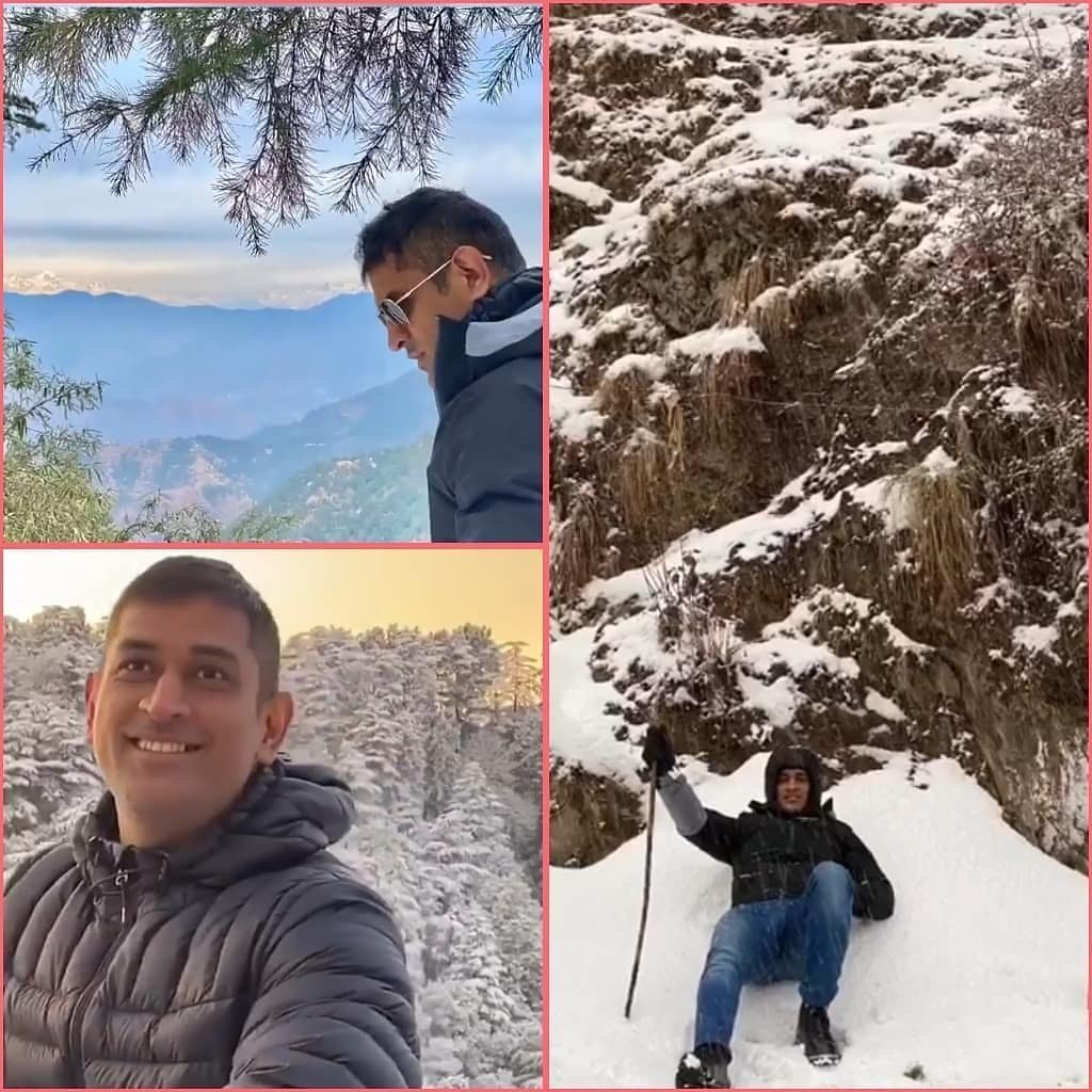 Ms dhoni, sakshi singh dhoni photos, ms dhoni vacation photos, ms dhoni mussoorie vacation, ms dhoni snowman, ziva dhoni photos, ms dhoni guitar, ms dhoni dogs photos, ms dhoni snow video
