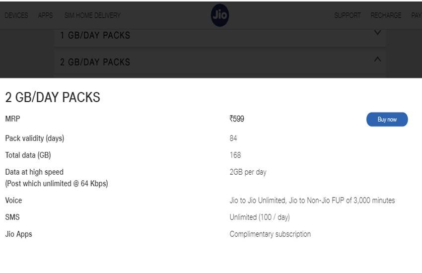 Reliance Jio Plans