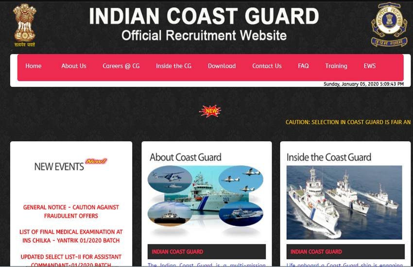 Indian Coast Guard Recruitment 2020, Coast Guard Navik GD Recruitment 2020, Navik GD Recruitment 2020, joinindiancoastguard.gov.in, indian coast guard gd recruitment 2020, indian coast guard navik vacancy 2019, नाविक भर्ती, सरकारी नौकरी, sarkari naukri 2020, sarkari jobs, govt jobs, 12th pass jobs, jansatta job news