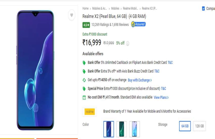 Realme X2 Flipkart Offers