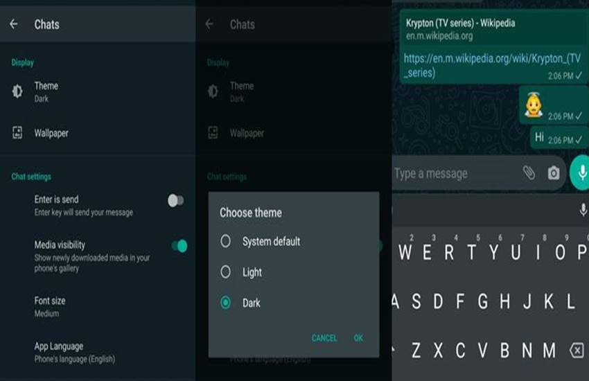 WhatsApp Dark Mode