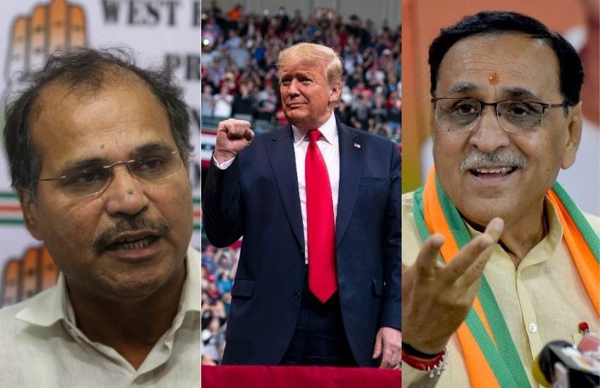 Namaste Trump, Donald Trump India Visit, Donald Trump, USA, America, God, Congress, Adhir Ranjan Chowdhury, Welcome, 100 Crores, Gujarat Exchequer, Narendra Modi, Vijay Rupani, Gujarat News, India News, National News, Hindi News