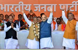Amit Shah, BJP, NDA, Babulal Marandi, Jharkhand Vikas Morcha, Jharkhand Vikas Morcha, JVM, Milan Samaroh, Ranchi, Jharkhand, State News, National News, Hindi News