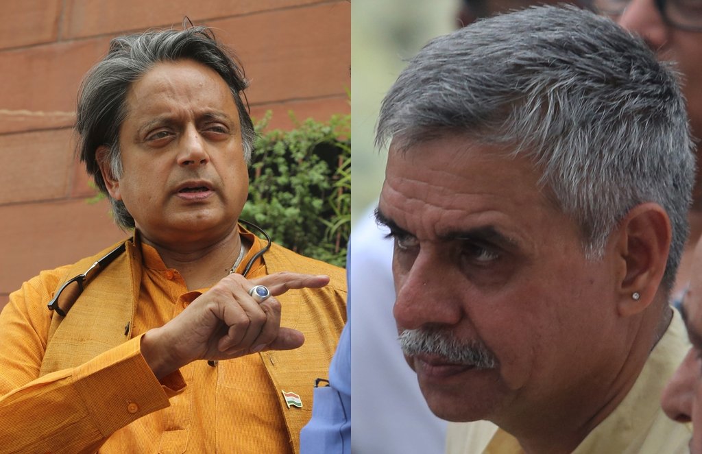 मीडिया से बात करते कांग्रेस प्रवक्ता रणदीप सिंह सुरजेवाला, दिल्ली कांग्रेस प्रमुख सुभाष चोपड़ा और दिल्ली कांग्रेस प्रभारी पीसी चाको। (Photo: PTI)