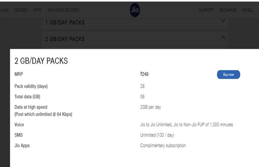 Reliance Jio Recharge Plans