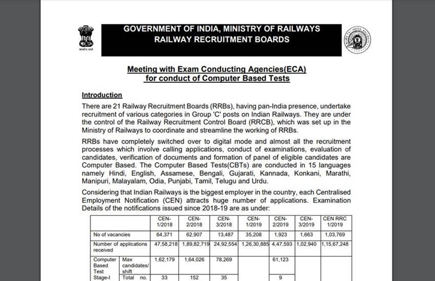 Railway Recruitment Board replied to RTI filed for RRB NTPC and Group D exam, Sarkari Result 2020, Sarkari Naukri Job 2020 - RRB NTPC और Group D एग्जाम के लिए दायर RTI का रेलवे रिक्रूटमेंट बोर्ड ने दिया जवाब Railway Recruitment Board replied to RTI filed for RRB NTPC and Group D exam, Sarkari Result 2020, Sarkari Naukri Job 2020 - RRB NTPC और Group D एग्जाम के लिए दायर RTI का रेलवे रिक्रूटमेंट बोर्ड ने दिया जवाब