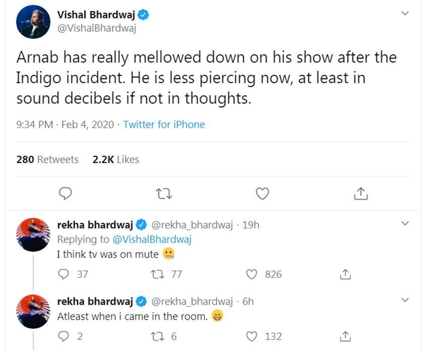 Kunal Kamra, Vishal Bhardwaj, Arnab Goswami, Rekha Bhardwaj, stand-up comedian, indigo, kunal kamra, कुनाल कामरा, अर्णब गोस्वामी, अनुराग कश्यप, entertainment news, bollywood news, television news