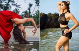 Aashka Goradia, Actress Aashka Goradia, Aashka Goradia Hot Yoga, Aashka Goradia Red and Black Hot Look, Aashka Goradia Yoga Posture, Aashka Goradia, Aashka Goradia Yogasan Guru, entertainment news, bollywood news