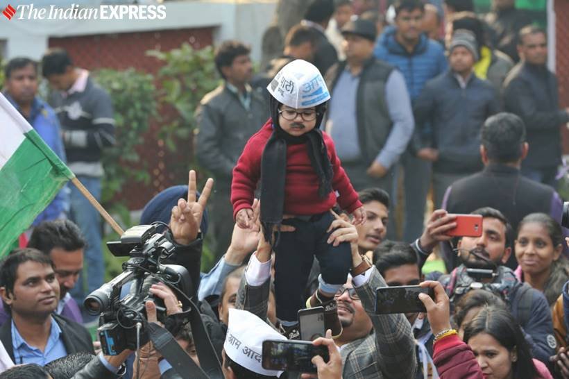 आम आदमी पार्टी के संयोजक अरविंद केजरीवाल लगातार तीसरी बार दिल्ली के सीएम बनने जा रहे हैं। (Express photo: Tashi Tobgyal)