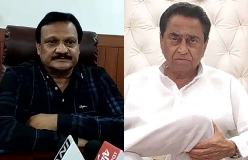 पीडब्ल्यूडी मंत्री सज्जन सिंह और एमपी के मुख्यमंत्री कमलनाथ। 