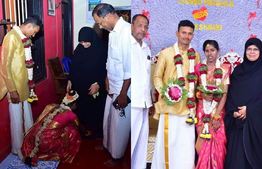 सोशल मीडिया में एक शादी काफी चर्चा बटोर रही है। यह शादी हाल ही में केरल (Kerala) के कासरगोड जिले में हुई है। दरअसल यह शादी हुई मंदिर में और इसे कराया वहीं के एक मुस्लिम परिवार ने। दुल्हन बनी लड़की जब करीब पांच-सात साल की थी तो इस मुस्लिम परिवार ने उसे गोद ले लिया था। मुस्लिम दम्पत्ति (Muslim Couple) ने उसे ना सिर्फ हिन्दू रीति रिवाज सिखाए बल्कि हिन्दू रीति रिवाजों के अनुसार ही लड़की की शादी भी करवाई।