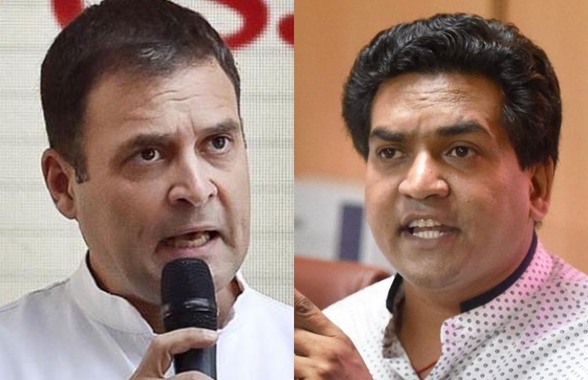 कांग्रेस के पूर्व अध्यक्ष राहुल गांधी और भाजप नेता कपिल मिश्रा। 

